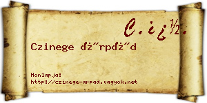 Czinege Árpád névjegykártya